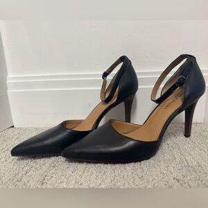 Lucky Brand Black Leather Pointed Toe Heels